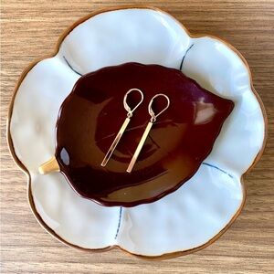 Rose Gold Plated Sterling Silver (925) Bar Dangle Earrings